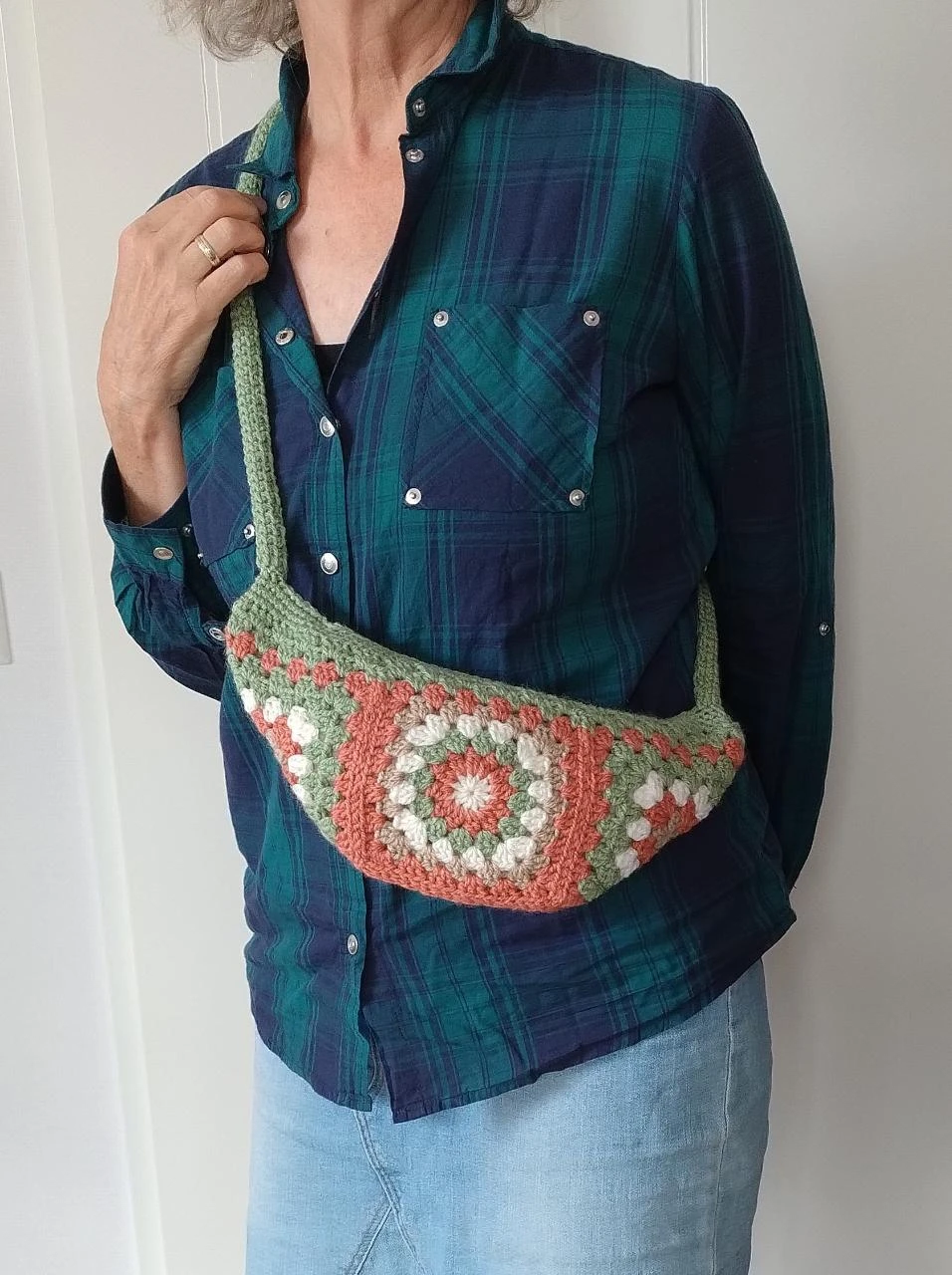 Handgemaakte crossbodytas banaantas schoudertas groen